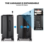 TravelMate – Suitcase with USB & Front Lid