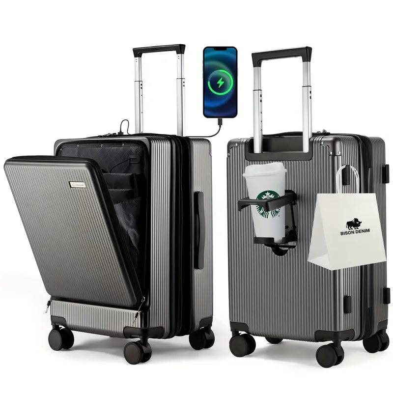 TravelMate – Suitcase with USB & Front Lid